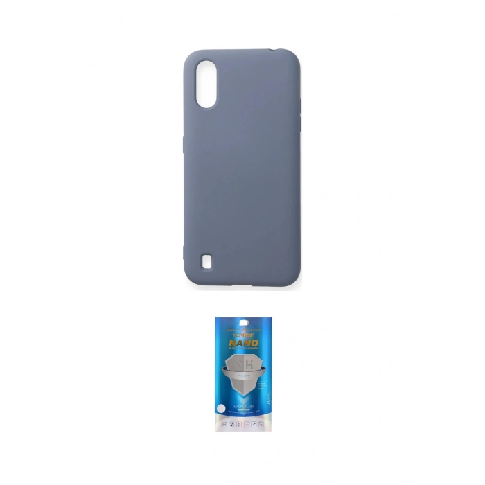 MARSİLYAN™- Galaxy A01 Kılıf Ahenk Serisi - Şeffaf Royal Nano Ekran Koruyucu