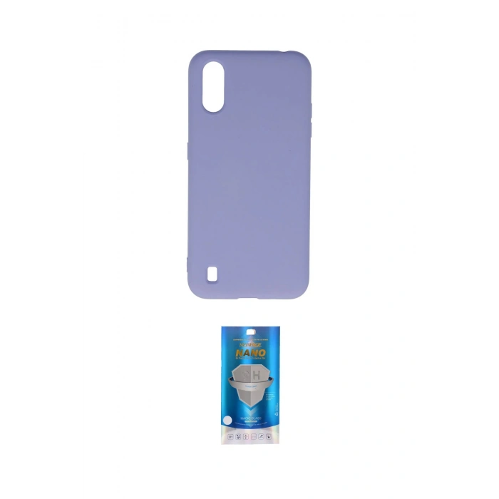 MARSİLYAN™- Galaxy A01 Kılıf Ahenk Serisi - Şeffaf Royal Nano Ekran Koruyucu