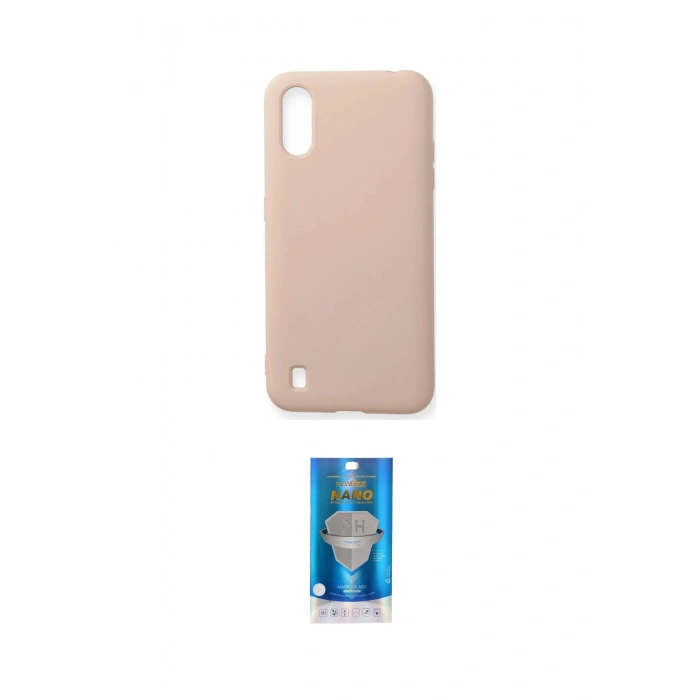 MARSİLYAN™- Galaxy A01 Kılıf Ahenk Serisi - Şeffaf Royal Nano Ekran Koruyucu