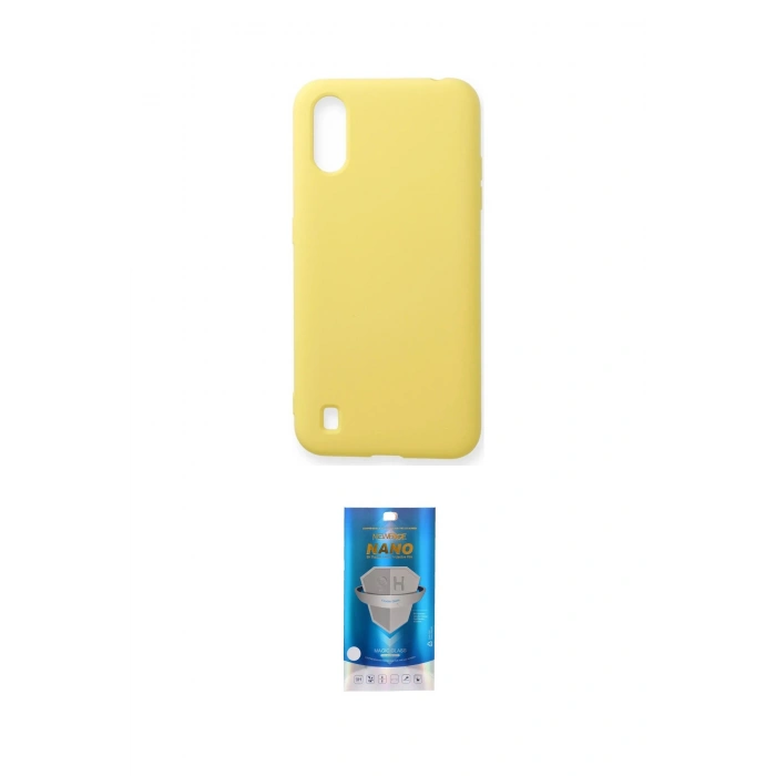 MARSİLYAN™- Galaxy A01 Kılıf Ahenk Serisi - Şeffaf Royal Nano Ekran Koruyucu