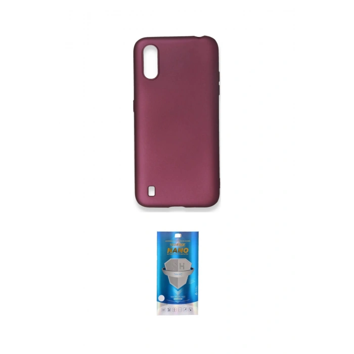 MARSİLYAN™- Galaxy A01 Kılıf Kozmos Yansıma Özel Seri - Şeffaf Royal Nano Ekran Koruyucu