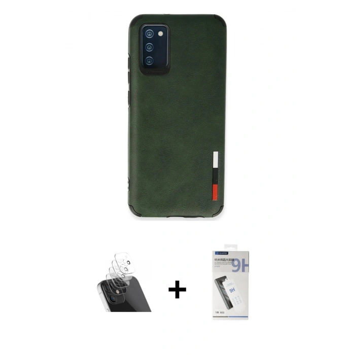 MARSİLYAN™- Galaxy A03S Kılıf Doruk Asil Koleksiyonu - Şeffaf Uv Polymer Nano Ekran Koruyucu + Kamera Lens Koruma Cam - SF