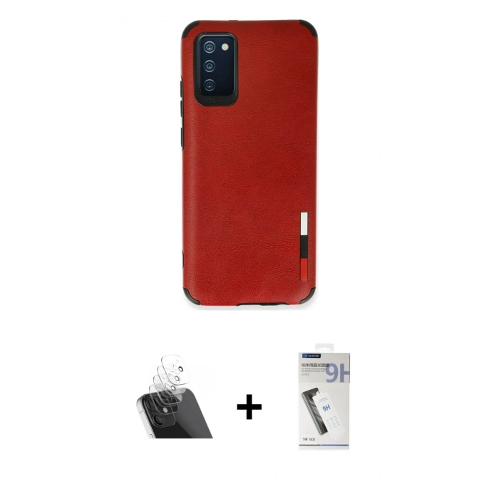 MARSİLYAN™- Galaxy A03S Kılıf Doruk Asil Koleksiyonu - Şeffaf Uv Polymer Nano Ekran Koruyucu + Kamera Lens Koruma Cam - SF