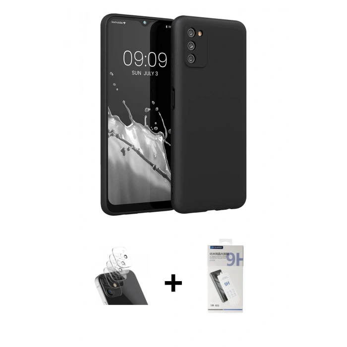 MARSİLYAN™- Galaxy A03S Kılıf Kozmos Yansıma Özel Seri - Şeffaf Uv Polymer Nano Ekran Koruyucu + Kamera Lens Koruma Cam - SF