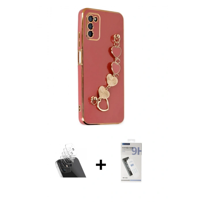 MARSİLYAN™- Galaxy A03S Kılıf Nova Işık Prime - Şeffaf Uv Polymer Nano Ekran Koruyucu + Kamera Lens Koruma Cam - SF