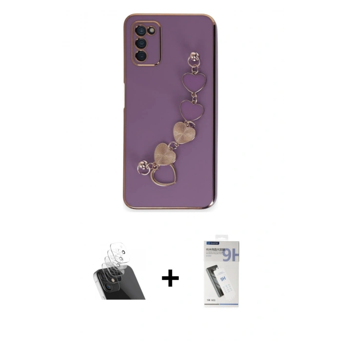 MARSİLYAN™- Galaxy A03S Kılıf Nova Işık Prime - Şeffaf Uv Polymer Nano Ekran Koruyucu + Kamera Lens Koruma Cam - SF