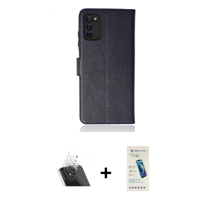 MARSİLYAN™- Galaxy A03S Kılıf Siluet Işık Serisi - Şeffaf Pasifik Cam Ekran Koruyucu + Kamera Lens Koruma Cam - SF