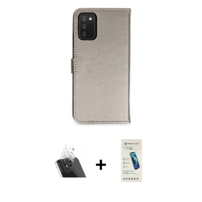 MARSİLYAN™- Galaxy A03S Kılıf Siluet Işık Serisi - Şeffaf Pasifik Cam Ekran Koruyucu + Kamera Lens Koruma Cam - SF