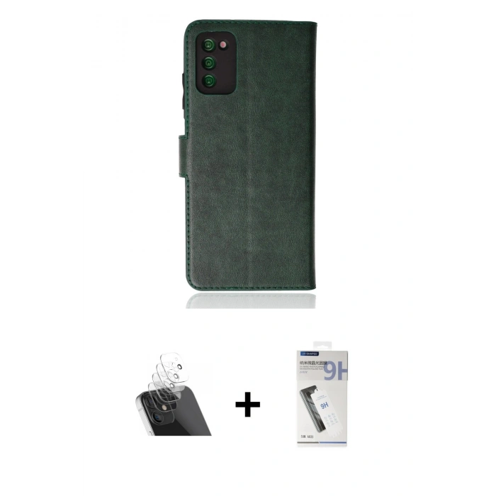 MARSİLYAN™- Galaxy A03S Kılıf Siluet Işık Serisi - Şeffaf Uv Polymer Nano Ekran Koruyucu + Kamera Lens Koruma Cam - SF