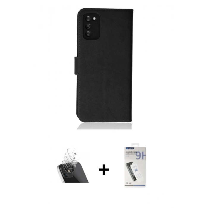 MARSİLYAN™- Galaxy A03S Kılıf Siluet Işık Serisi - Şeffaf Uv Polymer Nano Ekran Koruyucu + Kamera Lens Koruma Cam - SF