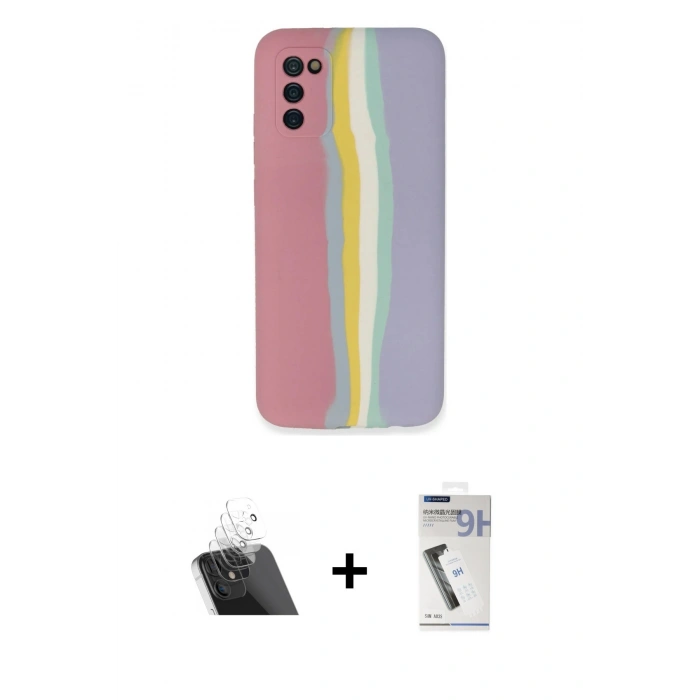 MARSİLYAN™- Galaxy A03S Kılıf Yadigar Çizgi - Şeffaf Uv Polymer Nano Ekran Koruyucu + Kamera Lens Koruma Cam - SF
