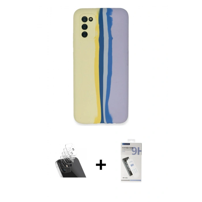 MARSİLYAN™- Galaxy A03S Kılıf Yadigar Çizgi - Şeffaf Uv Polymer Nano Ekran Koruyucu + Kamera Lens Koruma Cam - SF