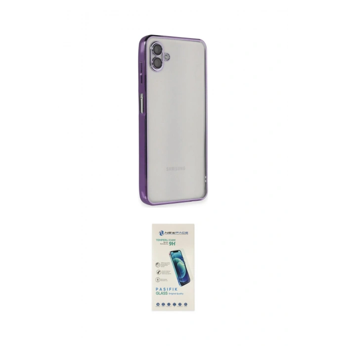 MARSİLYAN™- Galaxy A04 Kılıf Vadi Minimal - Şeffaf Pasifik Cam Ekran Koruyucu
