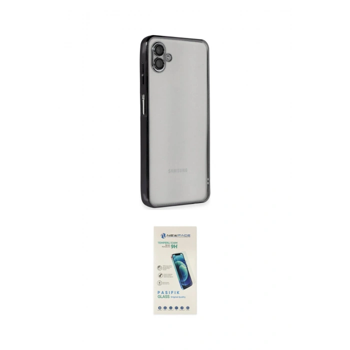 MARSİLYAN™- Galaxy A04 Kılıf Vadi Minimal - Şeffaf Pasifik Cam Ekran Koruyucu