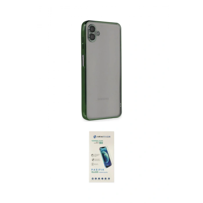 MARSİLYAN™- Galaxy A04 Kılıf Vadi Minimal - Şeffaf Pasifik Cam Ekran Koruyucu