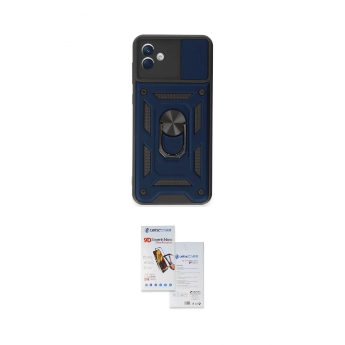 MARSİLYAN™- Galaxy A04E Kılıf Ahenk Klasik - Siyah Seramik Nano Ekran Koruyucu