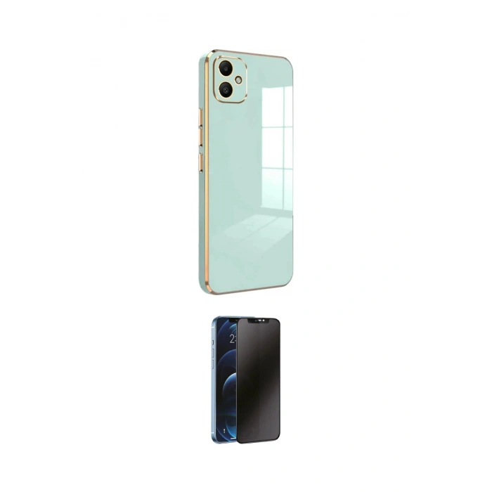MARSİLYAN™- Galaxy A05 Kılıf Yankı Serisi - Siyah 3D Antistatik Hayalet Cam Ekran Koruyucu