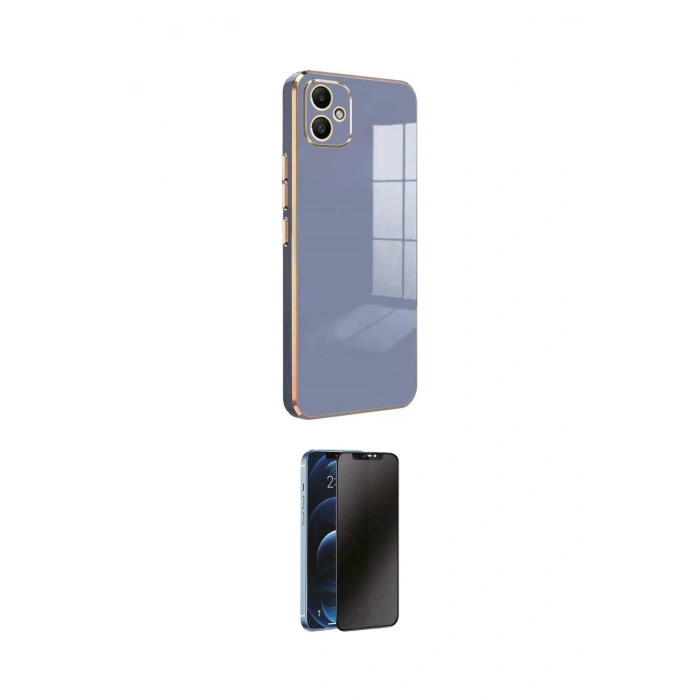 MARSİLYAN™- Galaxy A05 Kılıf Yankı Serisi - Siyah 3D Antistatik Hayalet Cam Ekran Koruyucu