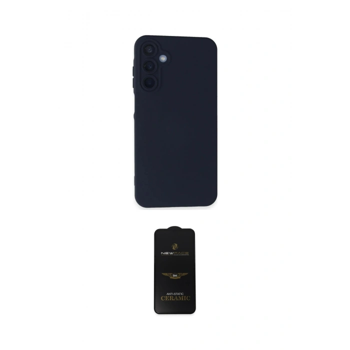 MARSİLYAN™- Galaxy A05S Kılıf Ahenk Serisi - Siyah 6D Antistatik Mat Seramik Hayalet Nano Ekran Koruyucu
