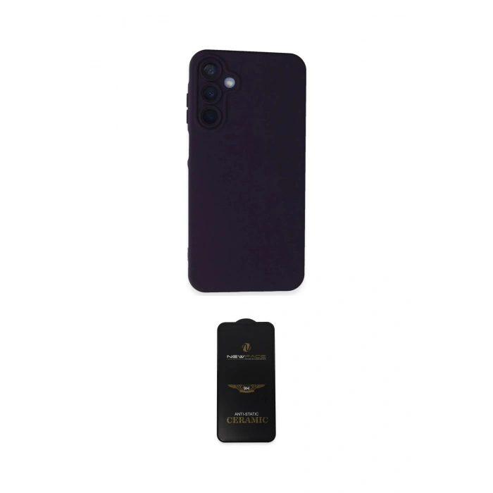 MARSİLYAN™- Galaxy A05S Kılıf Ahenk Serisi - Siyah 6D Antistatik Mat Seramik Hayalet Nano Ekran Koruyucu