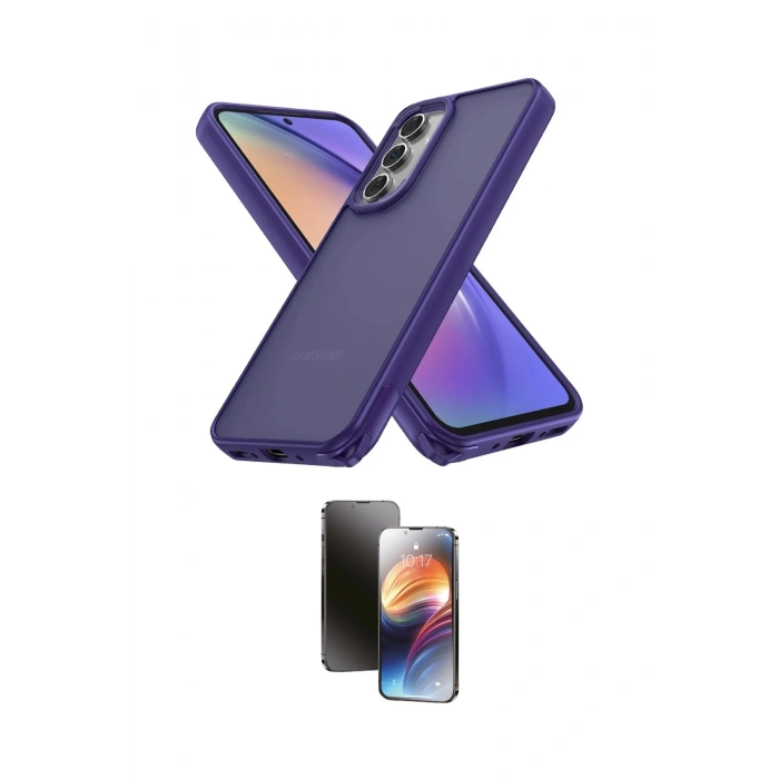 MARSİLYAN™- Galaxy A05S Kılıf Atlas Form - Siyah 3D Antistatik Mat Seramik Nano Ekran Koruyucu