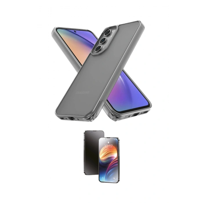 MARSİLYAN™- Galaxy A05S Kılıf Atlas Form - Siyah 3D Antistatik Mat Seramik Nano Ekran Koruyucu