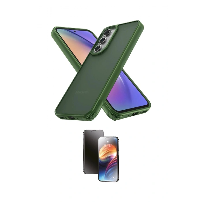 MARSİLYAN™- Galaxy A05S Kılıf Atlas Form - Siyah 3D Antistatik Mat Seramik Nano Ekran Koruyucu