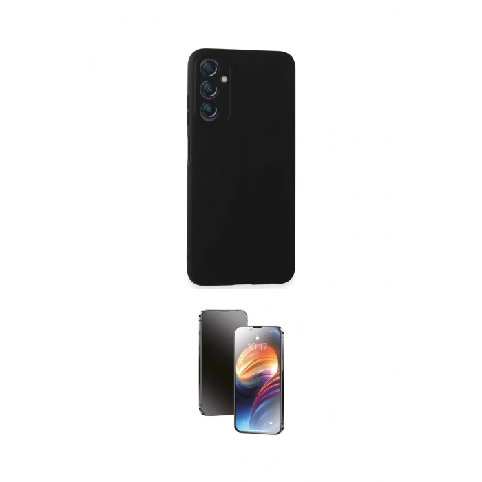 MARSİLYAN™- Galaxy A05S Kılıf Kozmos Yansıma Özel Seri - Siyah 3D Antistatik Mat Seramik Nano Ekran Koruyucu