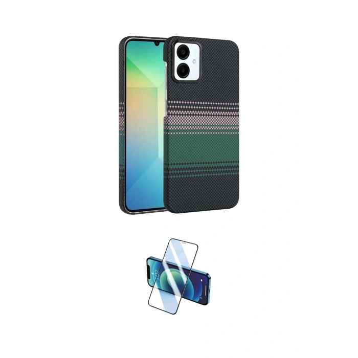 MARSİLYAN™- Galaxy A06 Kılıf Doruk Serisi - Siyah 3D Antistatik Seramik Nano Ekran Koruyucu