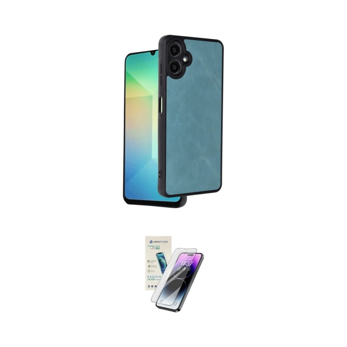 MARSİLYAN™- Galaxy A06 Kılıf Kıvılcım Işık Serisi - Şeffaf Pasifik Cam Ekran Koruyucu