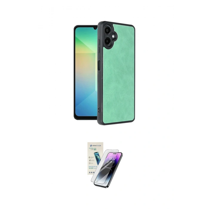 MARSİLYAN™- Galaxy A06 Kılıf Kıvılcım Işık Serisi - Şeffaf Pasifik Cam Ekran Koruyucu