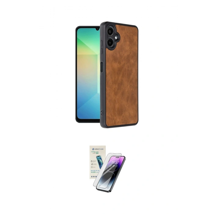 MARSİLYAN™- Galaxy A06 Kılıf Kıvılcım Işık Serisi - Şeffaf Pasifik Cam Ekran Koruyucu