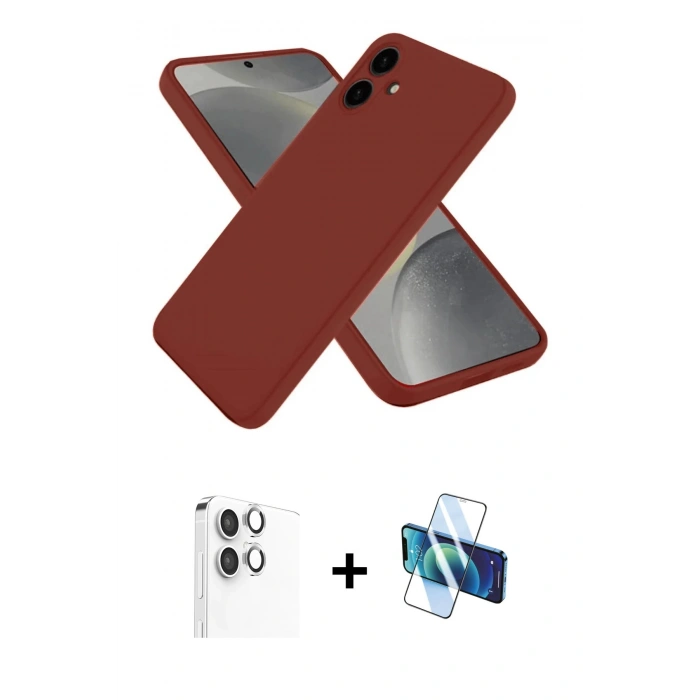 MARSİLYAN™- Galaxy A06 Kılıf Kozmos Yansıma Özel Seri - Siyah 3D Antistatik Cam Ekran Koruyucu + Raze Metal Kamera Lens - GS