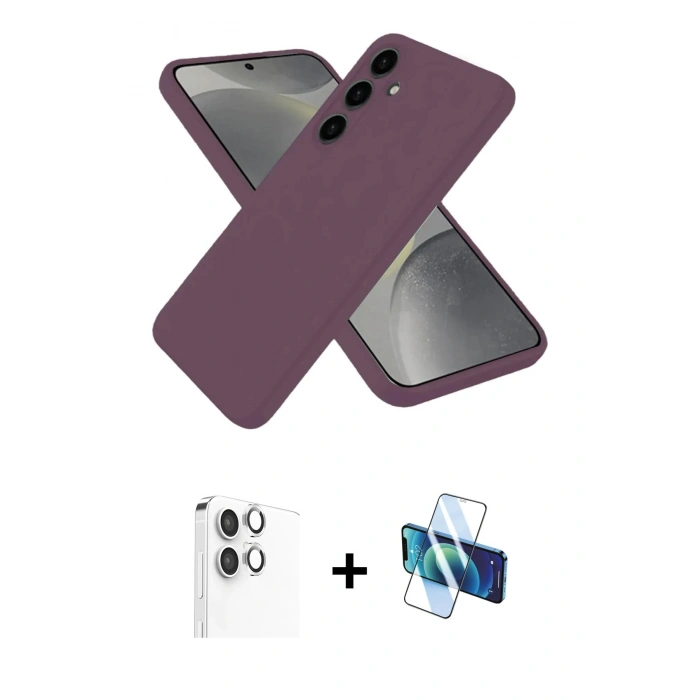 MARSİLYAN™- Galaxy A06 Kılıf Kozmos Yansıma Özel Seri - Siyah 3D Antistatik Cam Ekran Koruyucu + Raze Metal Kamera Lens - GS