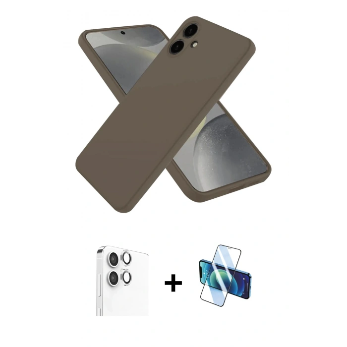 MARSİLYAN™- Galaxy A06 Kılıf Kozmos Yansıma Özel Seri - Siyah 3D Antistatik Cam Ekran Koruyucu + Raze Metal Kamera Lens - GS