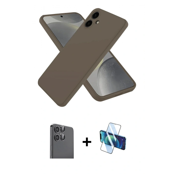 MARSİLYAN™- Galaxy A06 Kılıf Kozmos Yansıma Özel Seri - Siyah 3D Antistatik Cam Ekran Koruyucu + Raze Metal Kamera Lens - SH