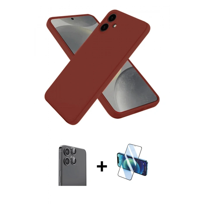 MARSİLYAN™- Galaxy A06 Kılıf Kozmos Yansıma Özel Seri - Siyah 3D Antistatik Cam Ekran Koruyucu + Raze Metal Kamera Lens - SH