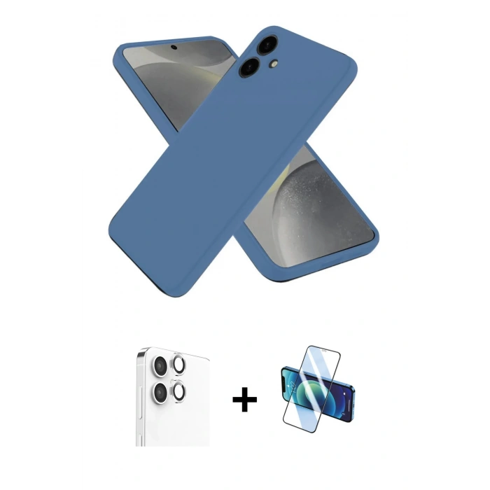 MARSİLYAN™- Galaxy A06 Kılıf Kozmos Yansıma Özel Seri - Siyah 3D Antistatik Seramik Nano Ekran Koruyucu + Raze Metal Kamera Lens - GS