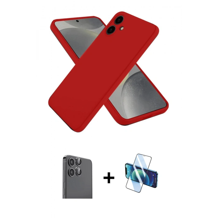 MARSİLYAN™- Galaxy A06 Kılıf Kozmos Yansıma Özel Seri - Siyah 3D Antistatik Seramik Nano Ekran Koruyucu + Raze Metal Kamera Lens - SH