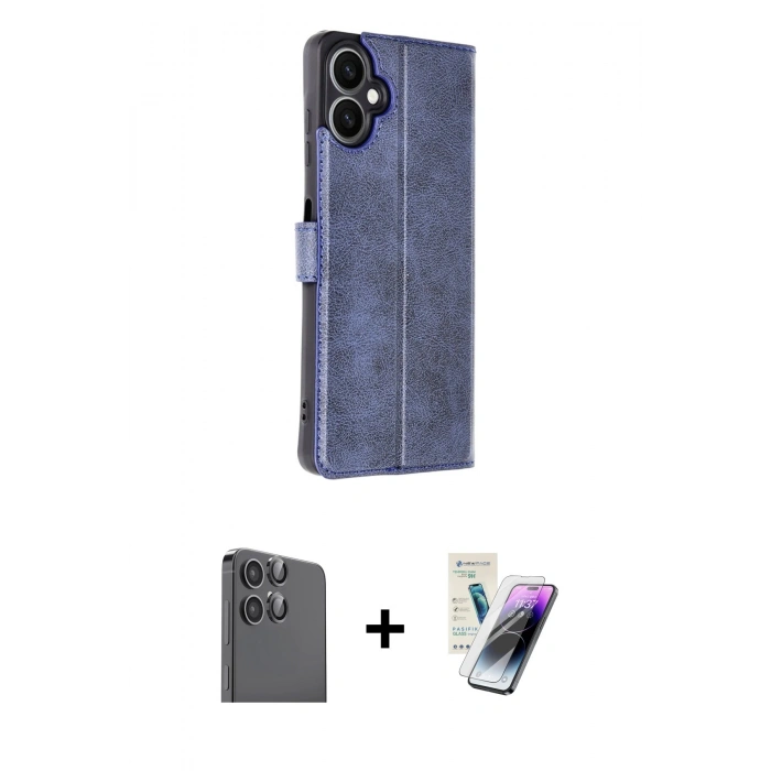 MARSİLYAN™- Galaxy A06 Kılıf Siluet Işık Serisi - Şeffaf Pasifik Cam Ekran Koruyucu + Raze Metal Kamera Lens - SH