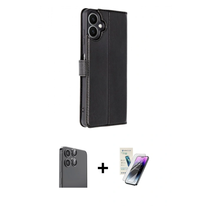 MARSİLYAN™- Galaxy A06 Kılıf Siluet Işık Serisi - Şeffaf Pasifik Cam Ekran Koruyucu + Raze Metal Kamera Lens - SH