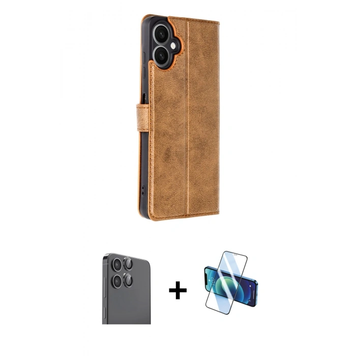 MARSİLYAN™- Galaxy A06 Kılıf Siluet Işık Serisi - Siyah 3D Antistatik Seramik Nano Ekran Koruyucu + Raze Metal Kamera Lens - SH