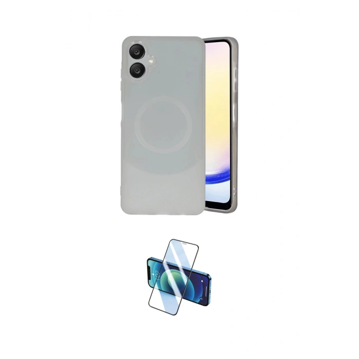 MARSİLYAN™- Galaxy A06 Kılıf Ufuk Serisi - Siyah 3D Antistatik Cam Ekran Koruyucu