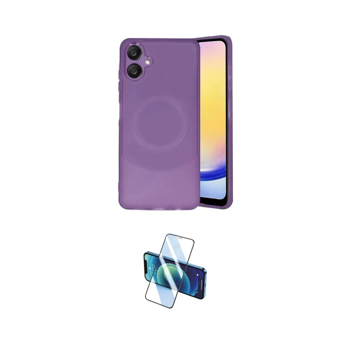 MARSİLYAN™- Galaxy A06 Kılıf Ufuk Serisi - Siyah 3D Antistatik Cam Ekran Koruyucu