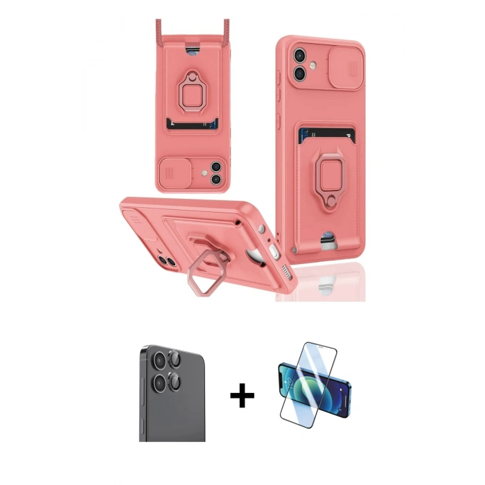 MARSİLYAN™- Galaxy A06 Kılıf Vadi Form Prime - Siyah 3D Antistatik Seramik Nano Ekran Koruyucu + Raze Metal Kamera Lens - SH