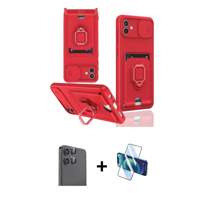 MARSİLYAN™- Galaxy A06 Kılıf Vadi Form Prime - Siyah 3D Antistatik Seramik Nano Ekran Koruyucu + Raze Metal Kamera Lens - SH