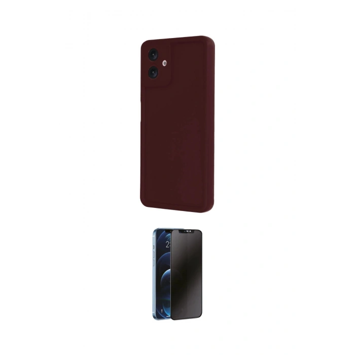 MARSİLYAN™- Galaxy A06 Kılıf Yankı Yansıma Özel Seri - Siyah 3D Antistatik Hayalet Cam Ekran Koruyucu