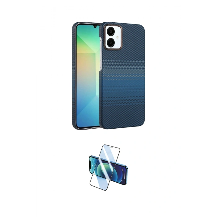MARSİLYAN™- Galaxy A07 4G Kılıf Doruk Serisi - Siyah 3D Antistatik Cam Ekran Koruyucu