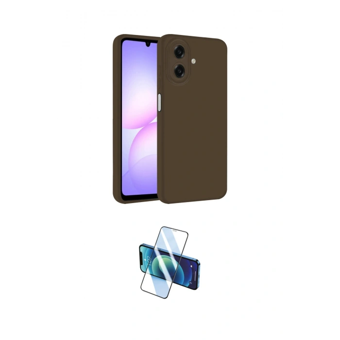 MARSİLYAN™- Galaxy A07 4G Kılıf Kozmos Yansıma Özel Seri - Siyah 3D Antistatik Cam Ekran Koruyucu