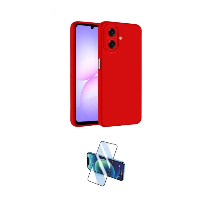 MARSİLYAN™- Galaxy A07 4G Kılıf Kozmos Yansıma Özel Seri - Siyah 3D Antistatik Cam Ekran Koruyucu
